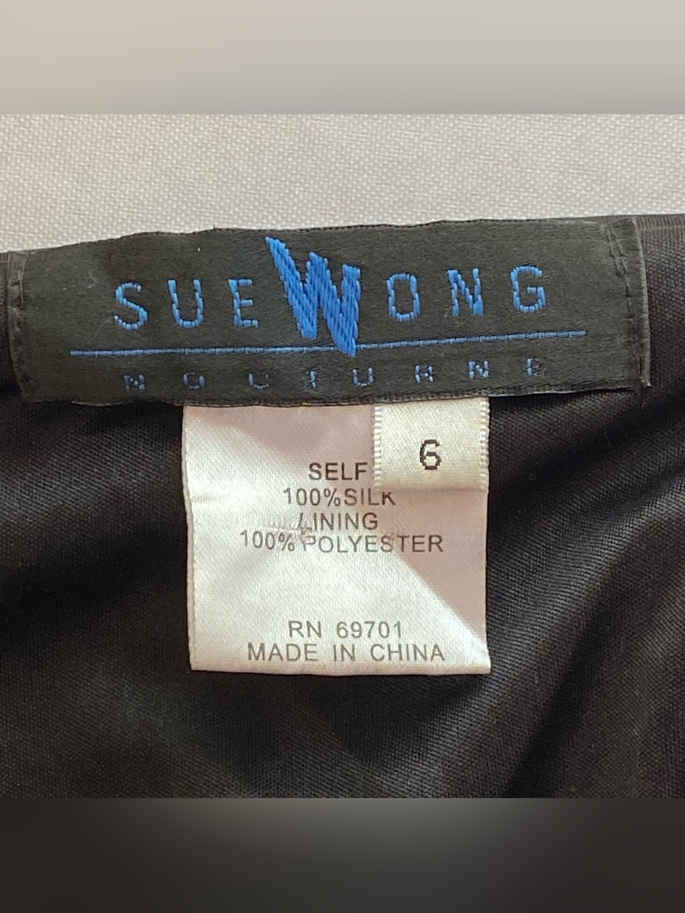 RARE Y2K Sue Wong Nocturne Black Old Hollywood Whimsigoth Silk Beaded Gown 6 - Picture 15 of 16